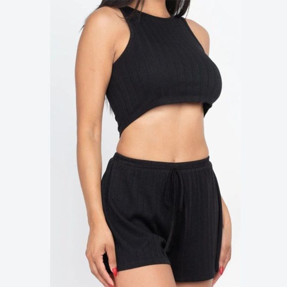 COPY - Cozy Rib-Knit Two Piece Short Set - Short Set - Women's Set - Matching S… - Picture 4 of 6